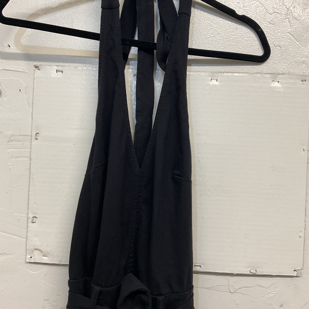 Free People Beach Black halter Dress 100 % cotton, with slit on the middle - Picture 7 of 7